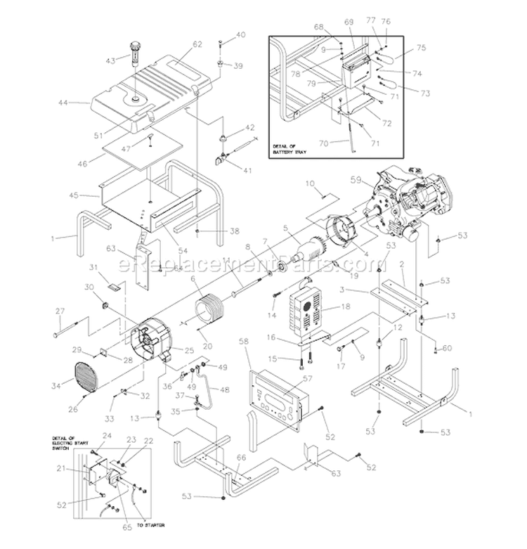 Page B Diagram and Parts List for 1277-0  Briggs and Stratton Generator